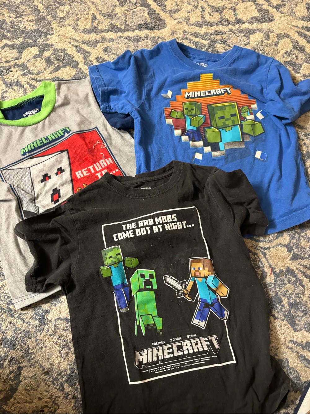 Minecraft Boys T-Shirt Bundle Size 5/6 & 6 Graphic Tees Set of 3